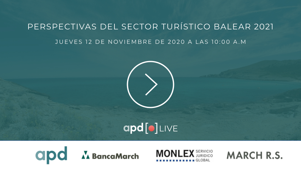 APDasociacion's tweet photo. ¿Cuáles son las perspectivas del sector turístico balear? Te esperamos para analizar, de la mano de ponentes de primerísimo nivel, cómo se dibujan los posibles escenarios para la próxima temporada. Con el apoyo de @bancamarch, @Monlexabogados y #MarchRS https://t.co/M7ZCtTN34o. https://t.co/1pK2Nvach7