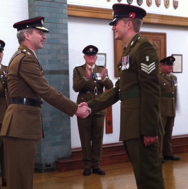 #onthisday 2012 I was very lucky to receive my Afghanistan campaign medal from <a href="/ColDavyJones1/">Col David Jones</a>. A very proud moment for my family on what was the Remembrance Sunday parade that year

#LestWeForget  #RemembranceDay2020