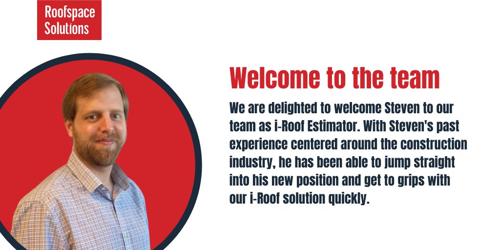 RoofspaceUK's tweet photo. We would like to introduce you to Steven, who has recently joined the i-Roof #team here at #RoofspaceSolutions as an #Estimator. Steven offers a wealth of knowledge from his previous roles within the #constructionindustry and we are delighted to have him #onboard with us. https://t.co/6KQAIZ3e7A