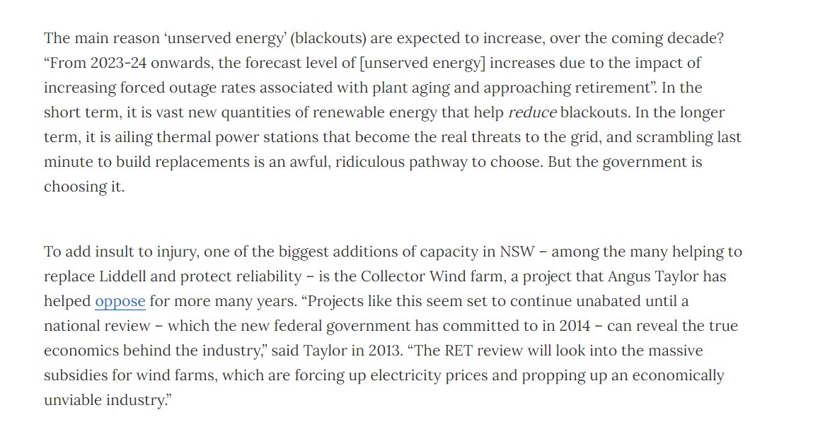 As I've written at  @renew_economy before, botching the process of dealing with the shutdown of coal = a recipe for total disaster. See: Scott Morrison literally threatening to build a gas power station as punishment??? That was in NSW..... https://reneweconomy.com.au/morrison-casts-dark-shadow-over-energy-transition-with-massive-gas-intervention-22792/