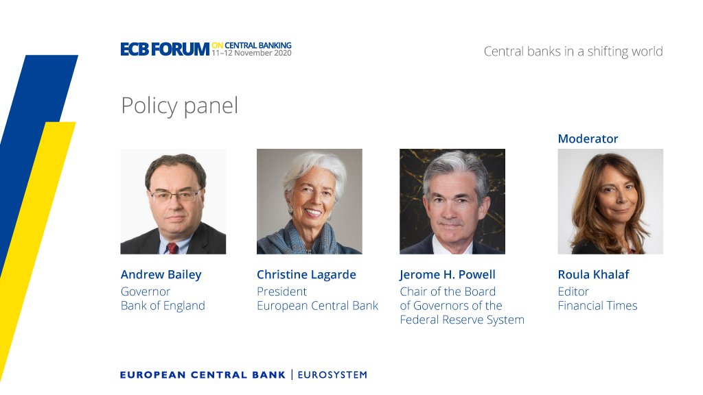 European Central Bank on Twitter: "What would you like to ask Andrew Bailey,  Christine @Lagarde and Jerome Powell? Post your question using #ECBForum by  Thursday, 12 November at 12:00 CET – it
