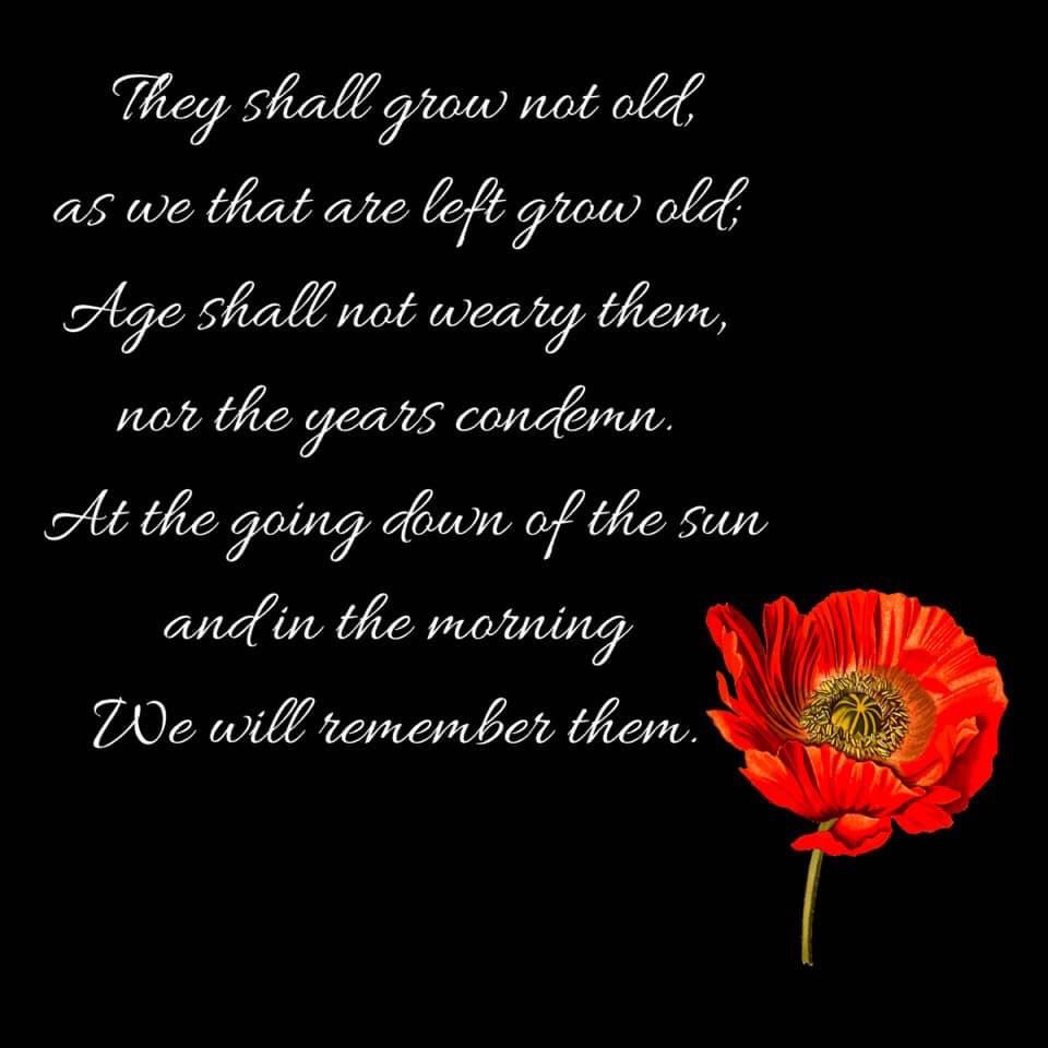 They shall grow not old, 
as we that are left grow old;
Age shall not weary them, 
nor the years condemn.
At the going down of the sun 
and in the morning
We will remember them.
#lestweforget #remembranceday #thankyouforyourservice #supportourtroops #supportourveterans