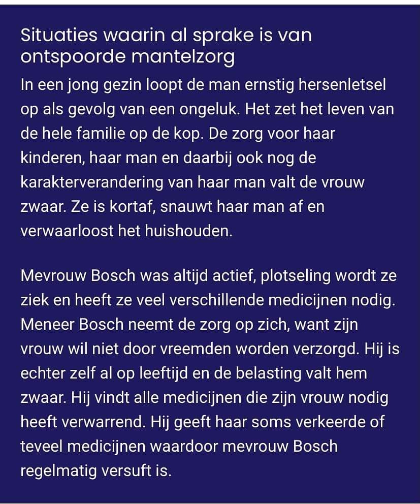 ForensicAwaren1's tweet photo. In de ambulancezorg kennen we ook aan de mantelzorgcheck binnen de MeldcodeVeiligThuis 
Als mantelzorgers de zorg niet meer aankunnen, lopen ze het risico om te ontsporen in gedrag dat ze zelf liever niet  zouden willen vertonen. 
Lees meer op @forensic awareness facebook pagina https://t.co/109yZtRkaa