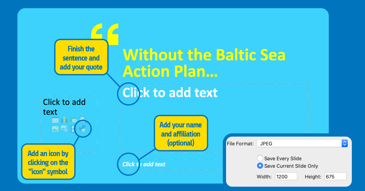 15 November is #BalticSeaActionPlanDay. Where would we be today without the BSAP? Between 12 & 19 Nov, celebrate with us & complete the following sentence:

“Without the #BalticSeaActionPlan, …”

Go fancy with our simple quote template: 
ow.ly/F7NG50ChqEn

#WithoutTheBSAP