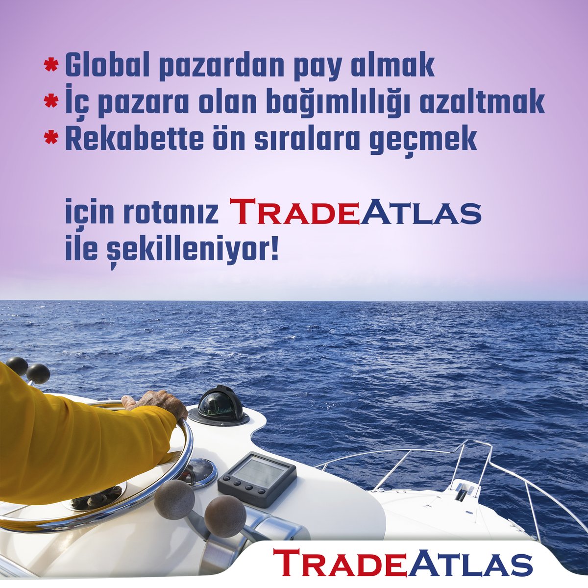 Global pazardan pay almak
İç pazara olan bağımlılığı azaltmak
Rekabette ön sıralara gelmek 

için rotanız Trade Atlas ile şekilleniyor. #ihracatçılarbirliği #ihracatçı #ihracatuzmanı #ihracatlabüyüyoruz #ihracatınyıldızları #ihracatteşvikleri #import #export #importer #exporter