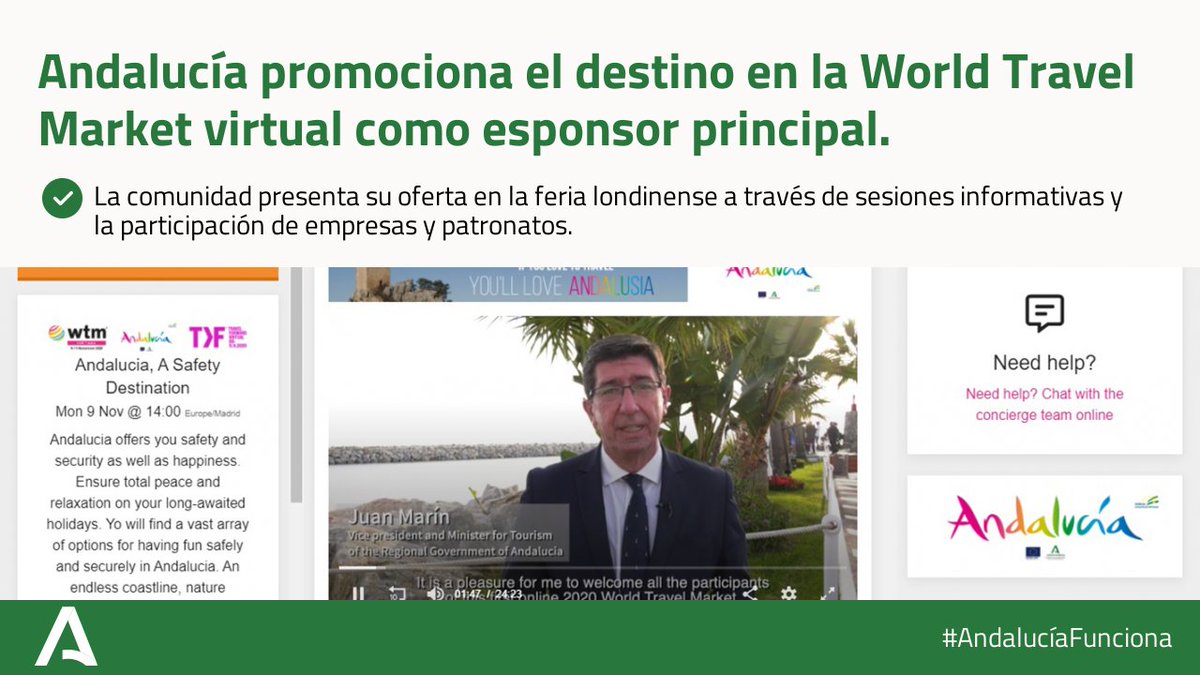 📢#Andalucía, protagonista en la World Travel Market #WTMLDN.

🌐Por primera vez, la <a href="/WTM_London/">World Travel Market (WTM) London</a> se ha celebrado de forma virtual.

✈️Un hito anual 👉🏻en el que el destino ha tenido una presencia destacada 🗺️en mercados clave para la comunidad.🔝

➡️lajunta.es/2m8yf