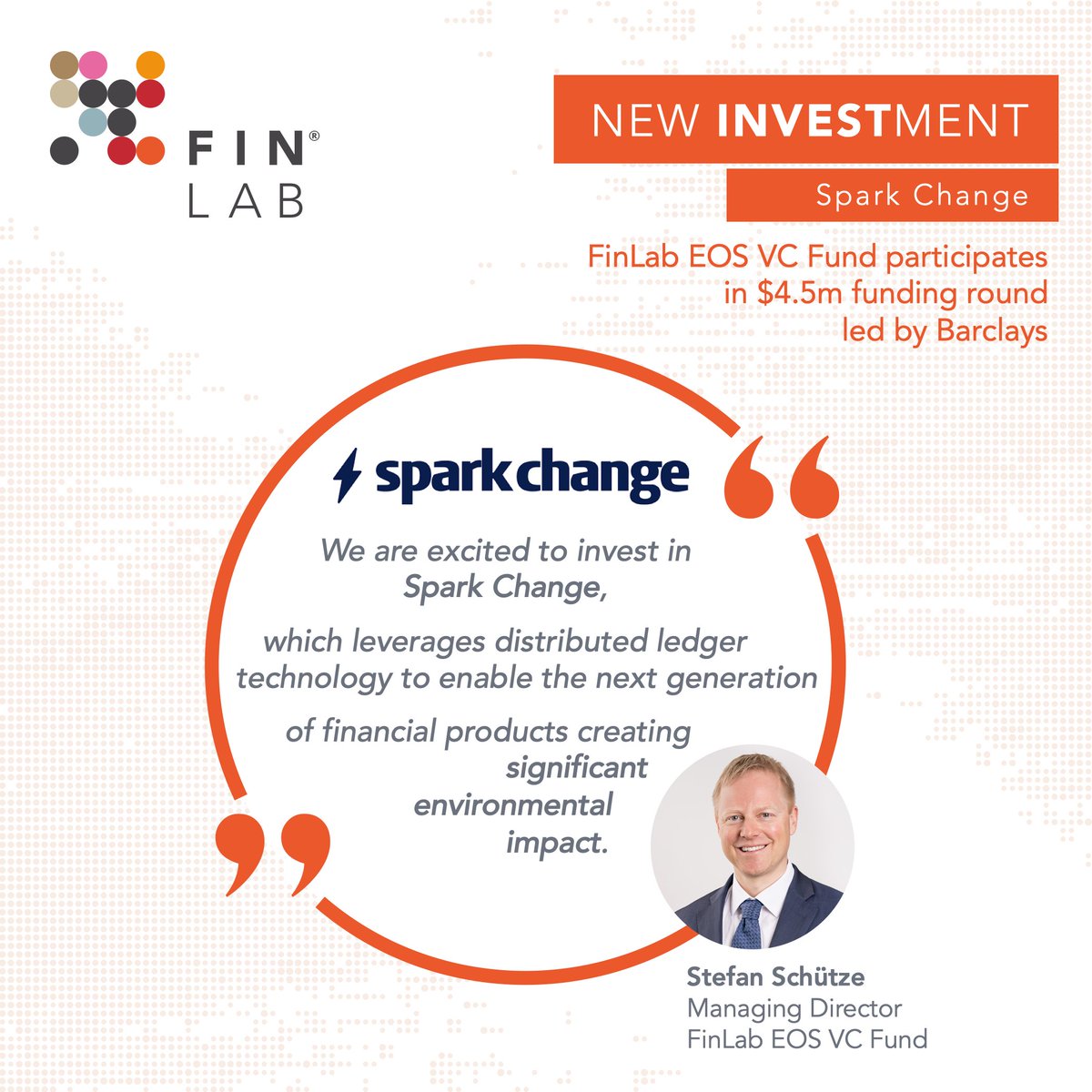 #FinLab #EOSVCFund goes green 🌱 
We are proud to announce our participation in a $4.5m funding round in Spark Change, led by Barclays. The #FinTech developer simplifies #investing in green financial products. 🤝

Read more here: dgap.de/dgap/News/dgap…

#EOSIO #GreenFinance