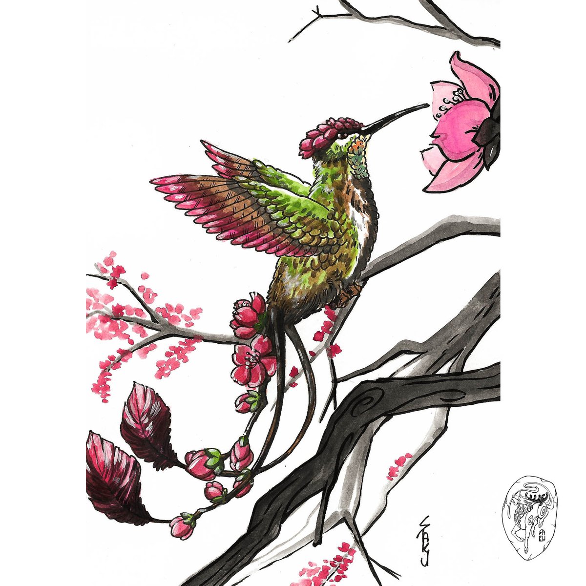 sakuartcosplay's tweet photo. Botanimals drawtober 2020 day 23-24-25-26.
🌻Sunflower x Mountain Goat.
🐎Fuchsia x Draft Horse.
🦇Cacao x Giant Flying Fox.
🌸Plum blossom x Marvellous spatuletail Humming Bird.
#botanimals #keymonster #drawtober2020 #animalart #fantasy #hummingbird #traditionalart #art https://t.co/OZ8qiQxdc0