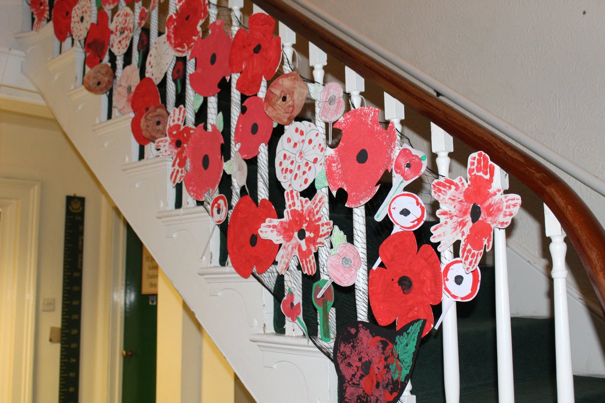 Our lovely Rectory is decorated with handmade Poppies. Our pupils have been busy during the last week making and creating their own version of the Poppy. We will be holding a whole school virtual service this morning. #WeWillRememberThem #EveryPoppyCounts