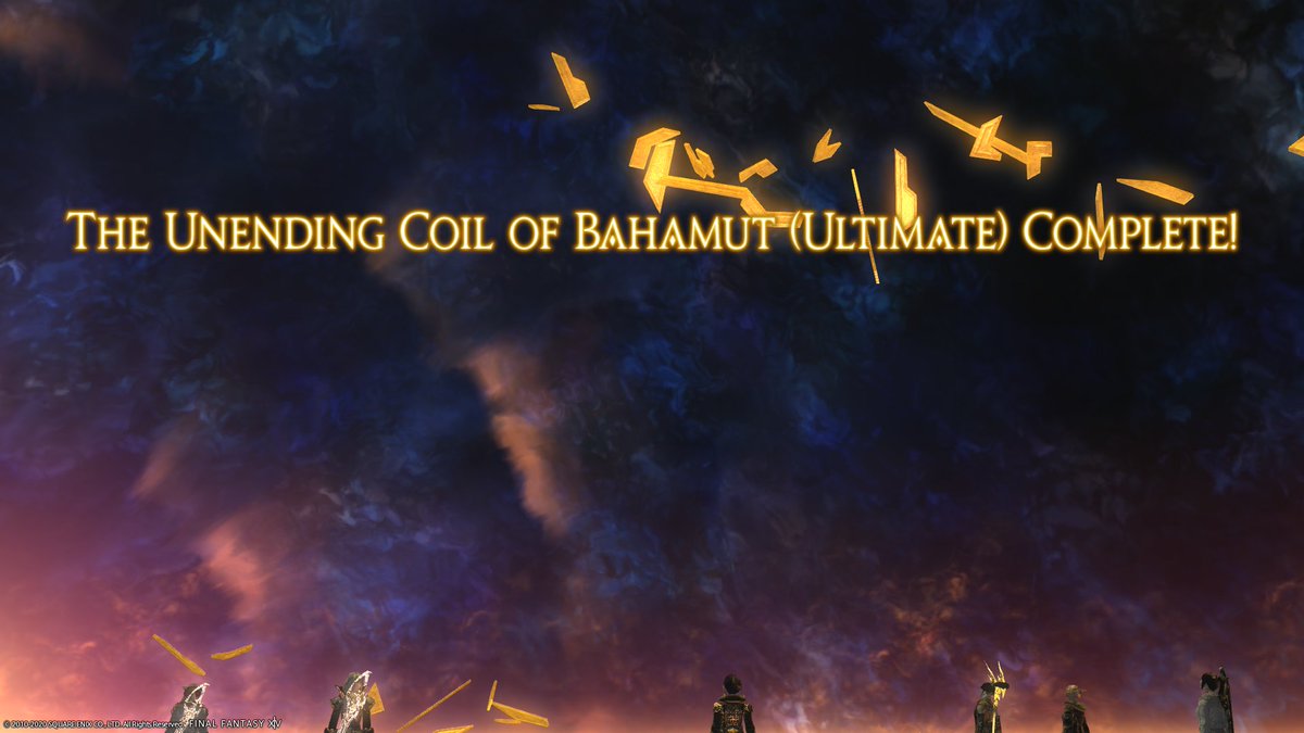 SilviVee's tweet photo. Wow I can't believe I cleared the Unending Coil of Bahamut (Ultimate) with my good friends @DDoanXIV @nyanekonyah @ToasterKoishi @esibun @Taeunderscore.  It was a (hard) and (long) journey but I'm glad we got through it together. https://t.co/bmWtcT2ppn