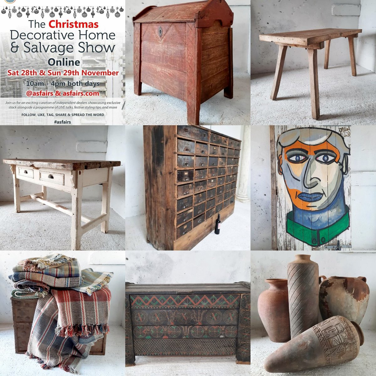 ChrisCharlesRe1's tweet photo. We are busy getting some pieces together for the @asfairs virtual Christmas fair. Hosted by @alice_roberton &amp; @DrewPritchard nov 28th &amp; 29th. Stick it in your diary https://t.co/HluyykAYvX