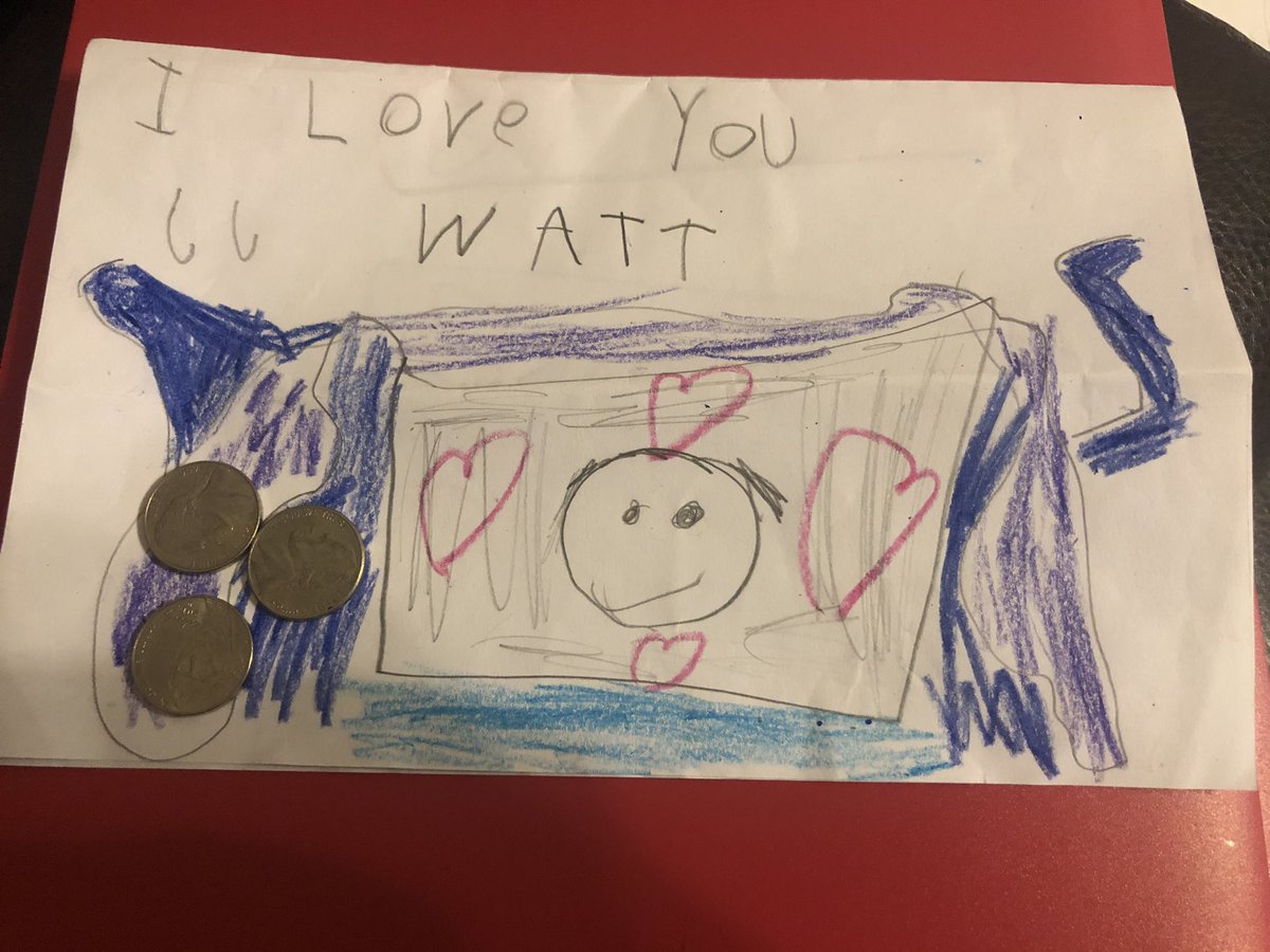 RandiAlison's tweet photo. My 6 year old mailed a pic she made at school and 15 cents to @JJWatt. She re-wrote the envelope a couple of times because she wanted it to be perfect. 💌 #harperadlen #6yearsold #nfl #texans #houston https://t.co/6Sruev64FO