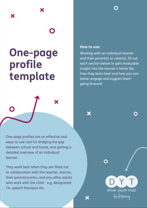 DriverTrust's tweet photo. One page profiles are a great way to bridge the gap between school and home, and can make a real difference for disadvantaged children, esp. those with #SEND or #SEMH.
Get started with our simple template resource: https://t.co/LM40s6muUR
Learn more: https://t.co/TSEVF6HyXR https://t.co/vVIyE1ftkd