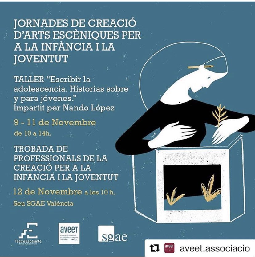 AssitejEspana's tweet photo. Mañana participamos en las Jornades d'Arts Escéniques per a la Infància i la Joventut de la @associacioaveet. Podéis inscribiros en el enlace: https://t.co/mUjGLWDNmu
¡Un gran placer!
#assitej #artesescénicas #infancia #aveet https://t.co/RvVOe2sr8b