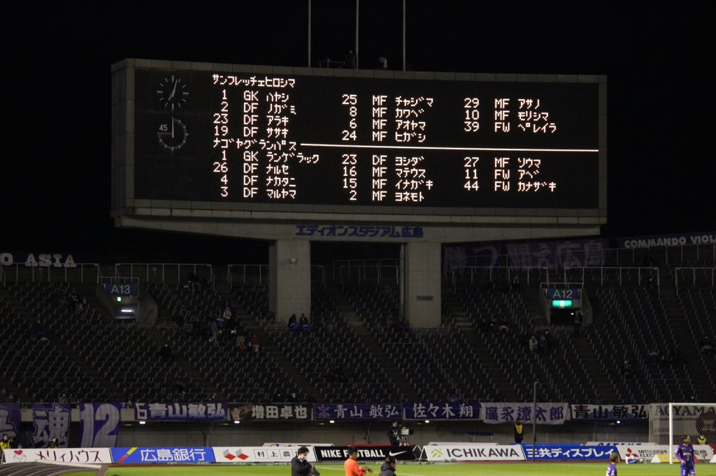 ま 名古屋グランパス 今夜はアウェイでサンフレッチェ広島戦 一筋縄ではいかない相手だが Acl圏内 ひいては天皇杯出場のためには残り7試合 全て勝つ勢いで戦わなければならない 10度近くしかない 山中にあるスタジアムのナイター 寒さを吹っ飛ばす