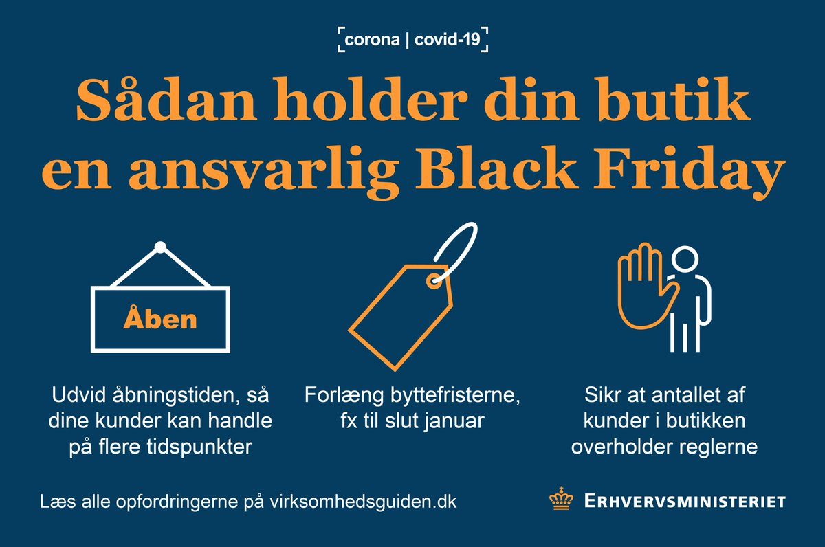Erhvervs_min's tweet photo. Regeringen er ude med opfordringer til forbrugere og virksomheder ifm. Black Friday, julehandel og januarudsalg sammen med @DanskIndustri og @DanskErhverv. Læs det hele her: https://t.co/GBEtlB6OMN #dkbiz #dkpol https://t.co/0L9fdSYnVt