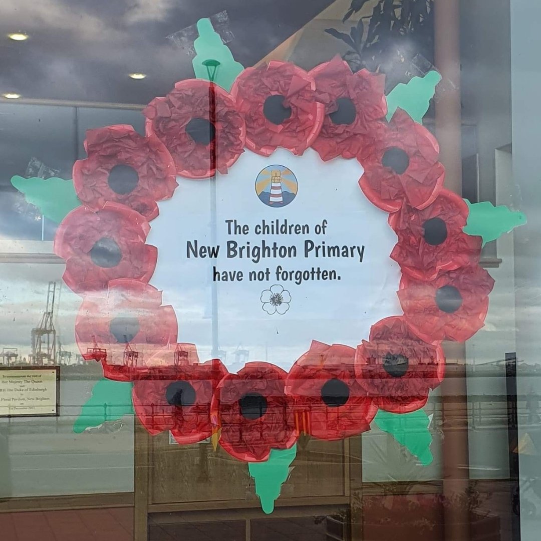 FloralPavilion's tweet photo. Today we reflect and remember. 

Thank you to @NewBrightonPS for displaying their #ArmisticeDay wreath in our window. 

Lest we forget. 

#RemembranceDay #WeWillRememberThem #RememberAtHome https://t.co/C09XxIOTJF