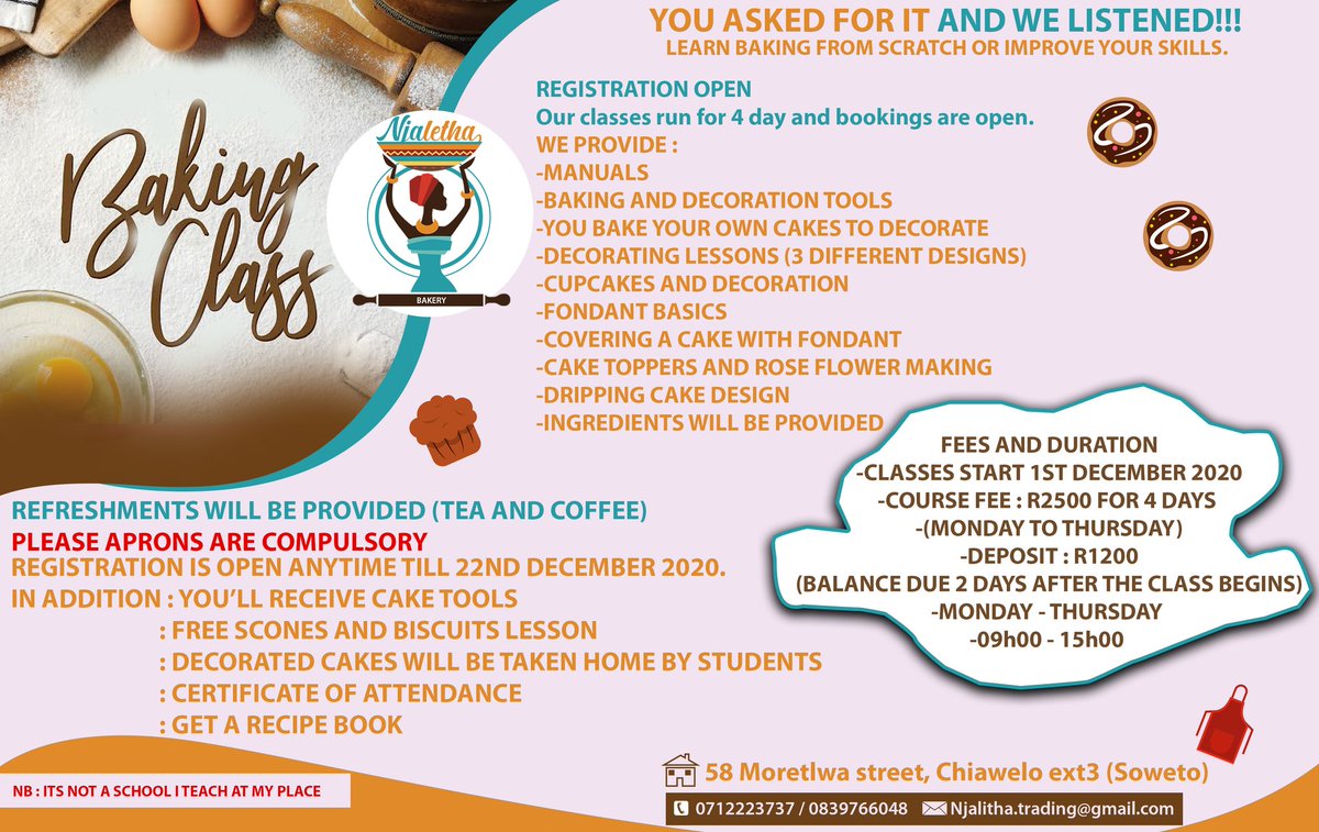 NkuliBontle's tweet image. #SoundsofFlavour let us help you start your own baking business!!!