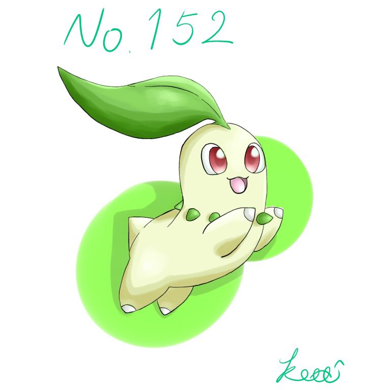 コッチ ひよこ No 152 チコリータ 頭の葉っぱからほのかに甘い香りが漂う おとなしくて日差しを浴びるのが大好き コッチのポケモン図鑑ジョウト地方編 T Co Oizlop6pws Twitter