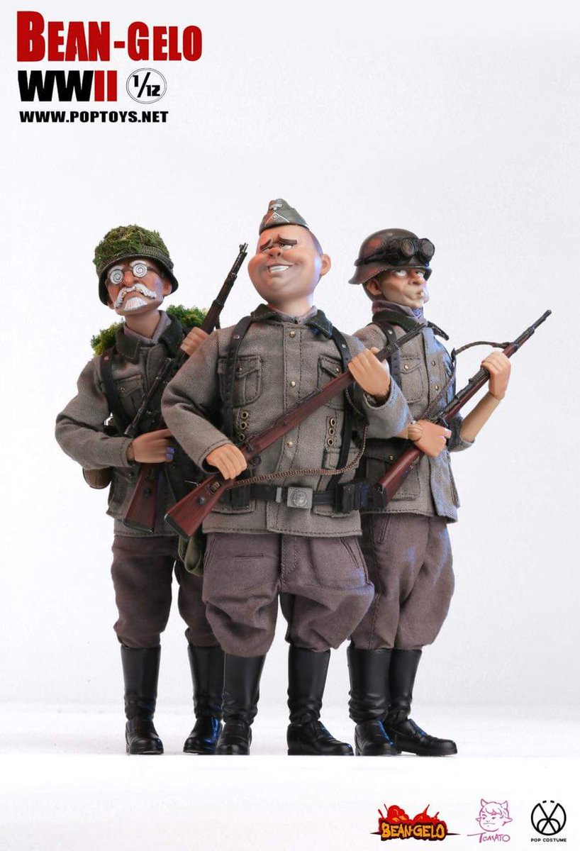 Cyrus0__0's tweet photo. 超有趣的，勁想入手

The POPTOYS team introduce the new 1/12 series of [Bean-Gelo]. This series aims to interpret the history of World War II in a humorous and fanciful way, which has a profound impact on all mankind. https://t.co/3yNYHtWzpb
