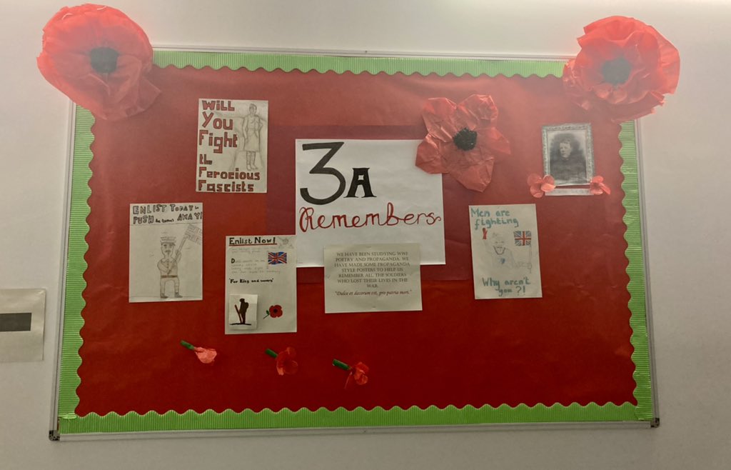 Kinross HS English (@eng_kinrosshs) on Twitter photo All our S3 classes have been studying the poetry of WW1 as we mark Remembrance Day. Mrs Winter’s class have created their own propaganda posters and these lovely poppies. <a href="/Hist_KinrossHS/">History@KHS</a> <a href="/SoSub_KinrossHS/">KHS Hist, MS & RMPS</a> #wewillrememberthem All our S3 classes have been studying the poetry of WW1 as we mark Remembrance Day. Mrs Winter’s class have created their own propaganda posters and these lovely poppies. <a href="/Hist_KinrossHS/">History@KHS</a> <a href="/SoSub_KinrossHS/">KHS Hist, MS & RMPS</a> #wewillrememberthem