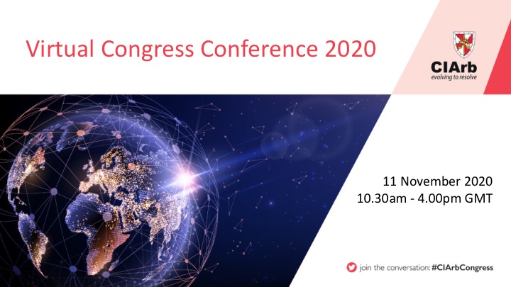Ciarb's tweet photo. 'The Virtual Congress 2020' online event will be starting soon! We look forward to welcoming all participants online – 10.30am UK time.
#CIArbEvents https://t.co/PPpAkVcBPV