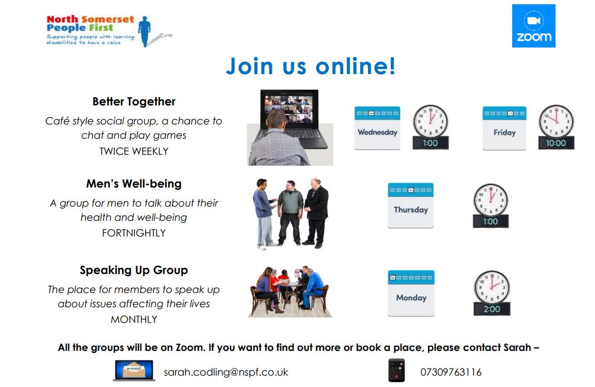NSPeopleFirst's tweet image. Good people of #Westonsupermare #NorthSomerset please RT: 
We're doing more online for our members because now more than ever, we need to keep in touch to support people with #learningdisability #autism #COVID19