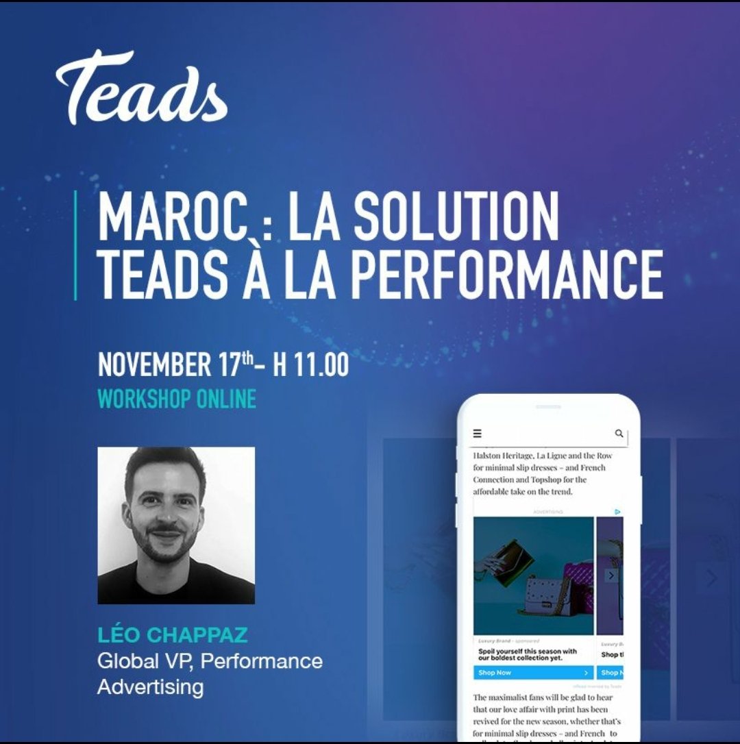 ysenhadji's tweet photo. @TeadsMena organise un workshop sur l acquisition de trafic en ligne. Inscrivez-vous vite :
https://t.co/1ISrHHvEfI https://t.co/LUAwfKW7mQ