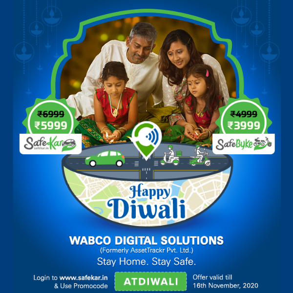 Assettrackr2's tweet photo. We wish you and your loved ones a very Happy Diwali. We have exciting offers to help you celebrate this festival. Visit https://t.co/PGMZ9pmRAN and use code 'ATDIWALI' to get Rs.1000 off on SafeKar and SafeByke.
#gpstracking #vehicletracking #diwalispecial #offers #diwali2020 https://t.co/MZ8zux400D