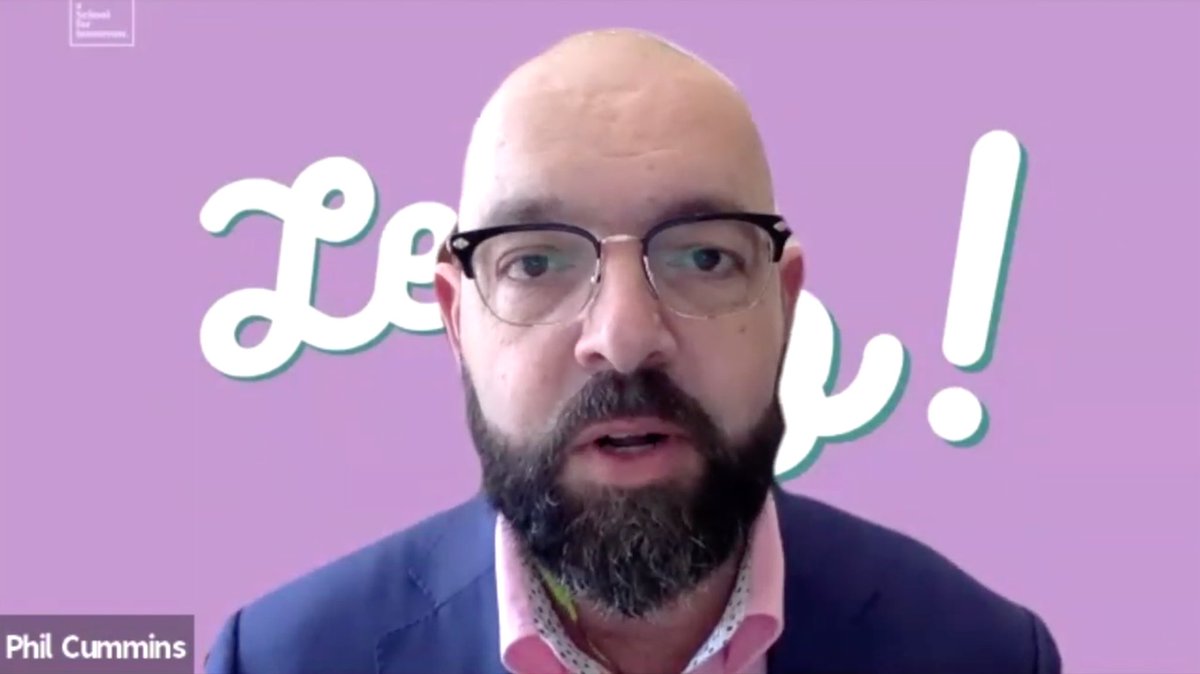 aSftomorrow's tweet image. “Education must be more than drilling and skilling in the doing of things to prepare students for the next round of the doing of things.” Phil Cummins at @wearelearnlife’s #RELEARN2020 The Learning Innovation Festival. Discover more: youtu.be/jlt7xz3mTCw #OurTimeIsNow #aSft