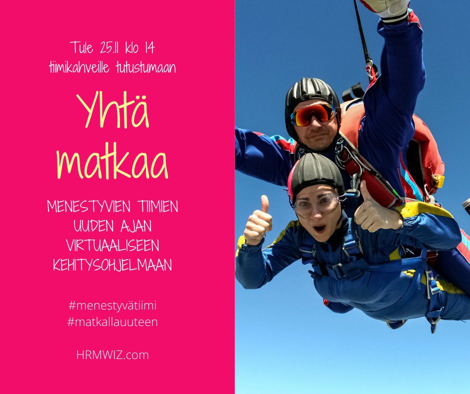 Matkalle uuteen? Ilmoittaudu tiimikahveille Riitta.hyppanen@cmhr.fi #tiimivalmennus #matkallauuteen