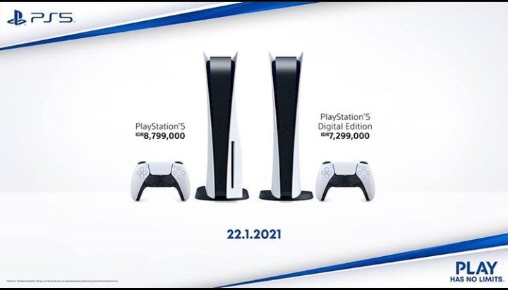 MasJoooooooo's tweet photo. Harga ps 5 yang akan segera rilis di indonesia.

Murah 🤔 https://t.co/Rkm7K4Kud6