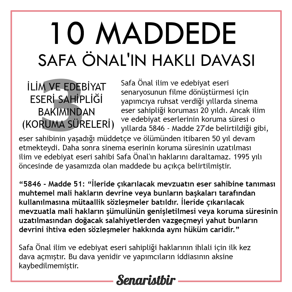 SenaristBir (@senaristbir) on Twitter photo 10 maddede Safa Önal'ın haklı davası (Madde 3) #safaönal #telifhakları #telifertelenemez <a href="/safaonal1/">safa önal</a> <a href="/MehmetErsoyTR/">Mehmet Nuri Ersoy</a> <a href="/TCKulturTurizm/">T.C. Kültür ve Turizm Bakanlığı</a> <a href="/SinemaGenelMd/">Sinema Genel Müdürlüğü</a> <a href="/ktbtelifhaklari/">Telif Hakları Genel Müdürlüğü</a> 10 maddede Safa Önal'ın haklı davası (Madde 3) #safaönal #telifhakları #telifertelenemez <a href="/safaonal1/">safa önal</a> <a href="/MehmetErsoyTR/">Mehmet Nuri Ersoy</a> <a href="/TCKulturTurizm/">T.C. Kültür ve Turizm Bakanlığı</a> <a href="/SinemaGenelMd/">Sinema Genel Müdürlüğü</a> <a href="/ktbtelifhaklari/">Telif Hakları Genel Müdürlüğü</a>