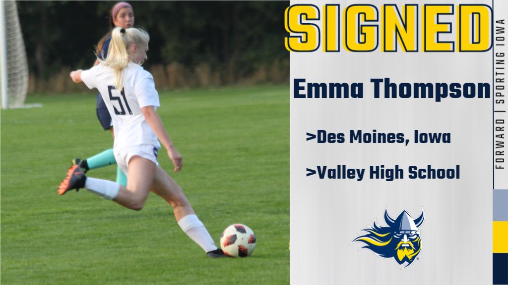 AugieSoccer's tweet photo. Proud and excited to welcome @EmmaTh03 to the Augustana soccer family ⚔️ 

#BuildingChampions | #AugieNSD https://t.co/hNZpR9plQx