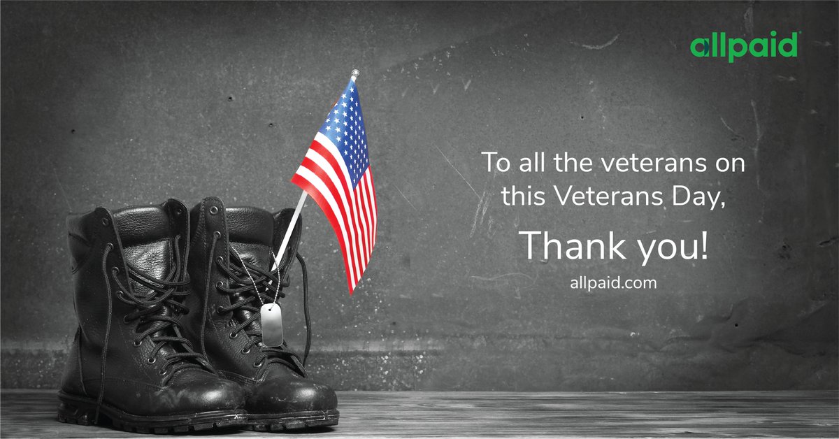 AllpaidPayments's tweet photo. To all the men and women in #uniform, past, present and future, we're deeply grateful for your #service. #veteransday #veteran #veteransupport #allpaid https://t.co/5ZM6VwcCfH https://t.co/RmHzpQaDKN