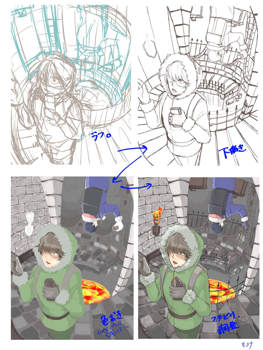 10.線画好きなやつ
ここらへんから厚塗りとペン入れが喧嘩しなくなった気がする
11.塗りが好きなやつ
色の統一感が出せたなーってやつ。伸びないけどな!!
12.メイキング
塗りメインで描いているので、ペン入れの前に塗りはほとんどすませています。 