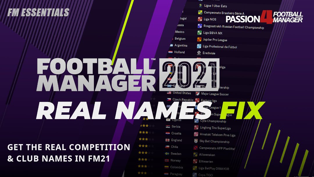 Passion4FM's tweet photo. Want the real names of clubs and competitions in #FM21Beta
Download our #FM21 Real Names Fix Files
➡️ https://t.co/uVwSm0WwIt
Passion4FM - all the #FMEssentials in one place! https://t.co/IWcTBeRdHC