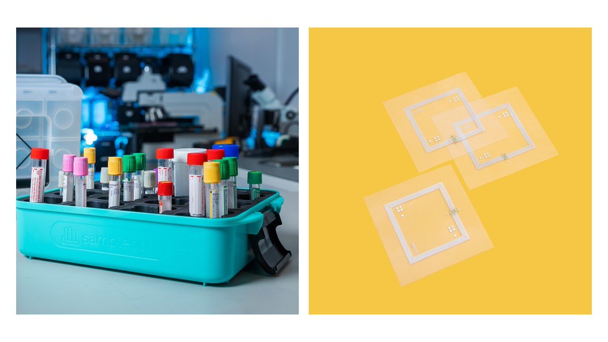 Pragmatic_Semi's tweet photo. Check out PragmatIC’s guest blog post @ukCPI to learn about the #NHS trial of the game-changing #SamplePod sample transport system which uses #RFID and our novel flexible #electronics to improve efficiency with unique item-level digital tracking of tests. https://t.co/9c8EkI2QQM https://t.co/qHUiv9czig