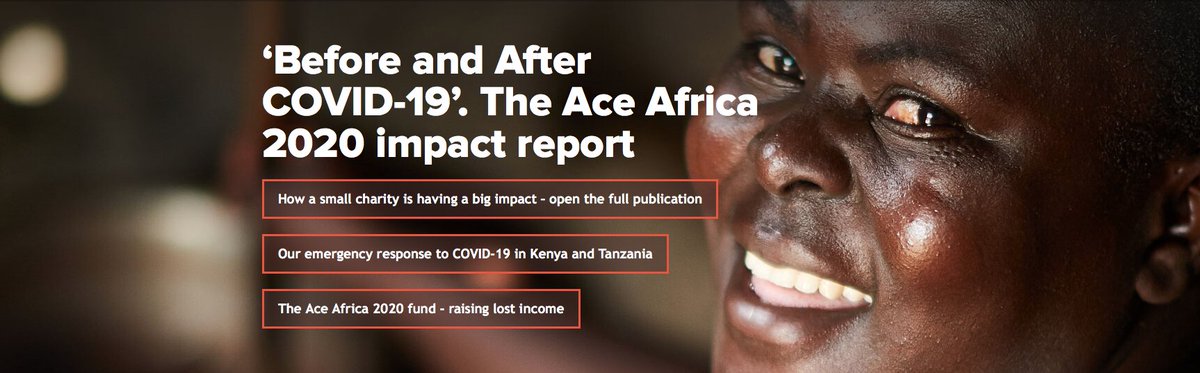 Ace Africa has just published its 2020 impact report! Here we describe the amazing response of our partners in Kenya &amp; Tanzania to COVID-19 and how we have now changed an incredible 1,833,307 lives since 2003. Click the link below to explore! 

ace-africa.org