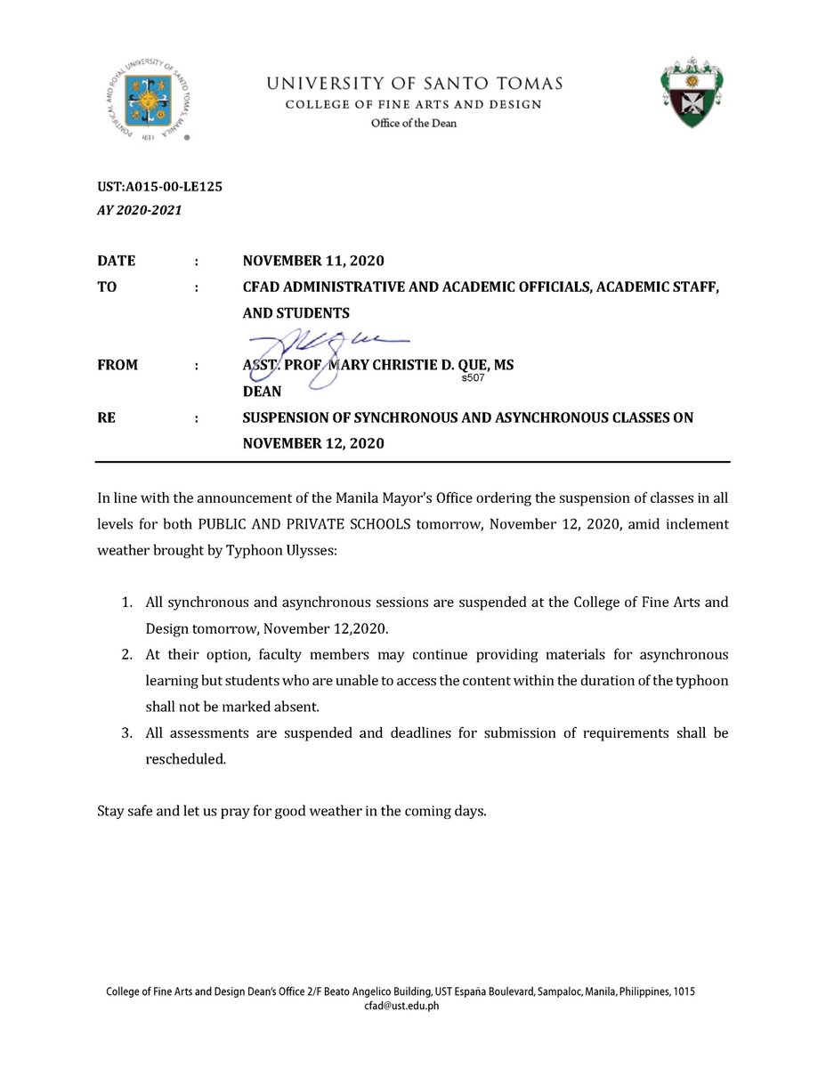 ustcfadsc's tweet photo. ANNOUNCEMENT:
To all CFAD Academic Staff and Students, please be guided accordingly.
#CFAD2020
#CFADUncharted https://t.co/pIFgVMdxhW