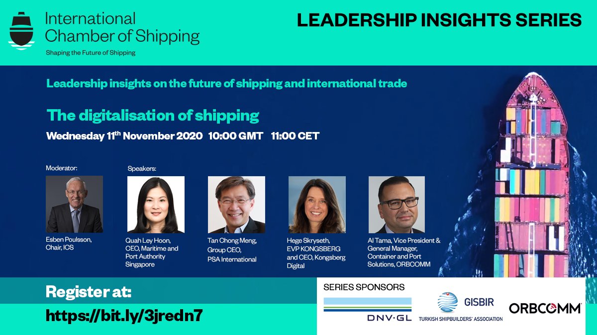 shippingics's tweet photo. Today we discussed #digitalization in our #ICSInsights series, that #shipping needs to agree on standards - and attract more talent- to manage its current transformation.
Thanks to our sponsors @dnvgl_maritime, @GISBIR and
@ORBCOMM_Inc and to the participants for your interest. https://t.co/s1HOmrHiJ9