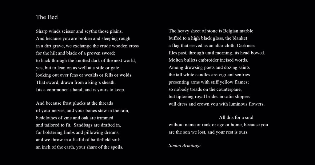 wabbey's tweet image. Simon Armitage, the Poet Laureate, reads The Bed, his new poem written specially for this service