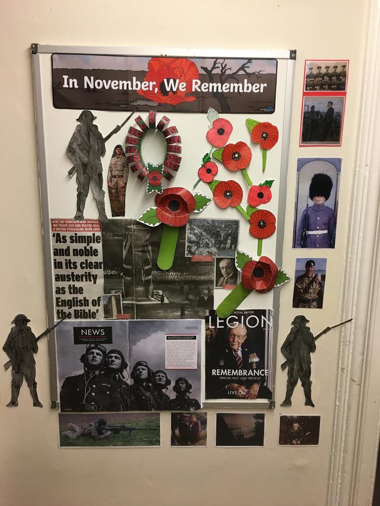 What a great piece of work by Lewis (yr 6) and Elise (yr11) to commemorate the armistice. Well done guys. 😊