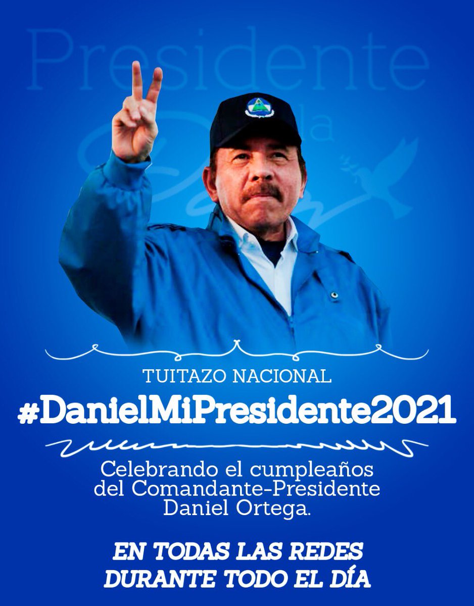 D6UT7's tweet photo. El mejor presidente de la historia de #Nicaragua esta de cumpleaños  La militancia Sandinista lo celebra                                      Adelante Daniel! Es nuestro el porvenir!               #DanielMiPresidente2021 https://t.co/85nWTIX5KL