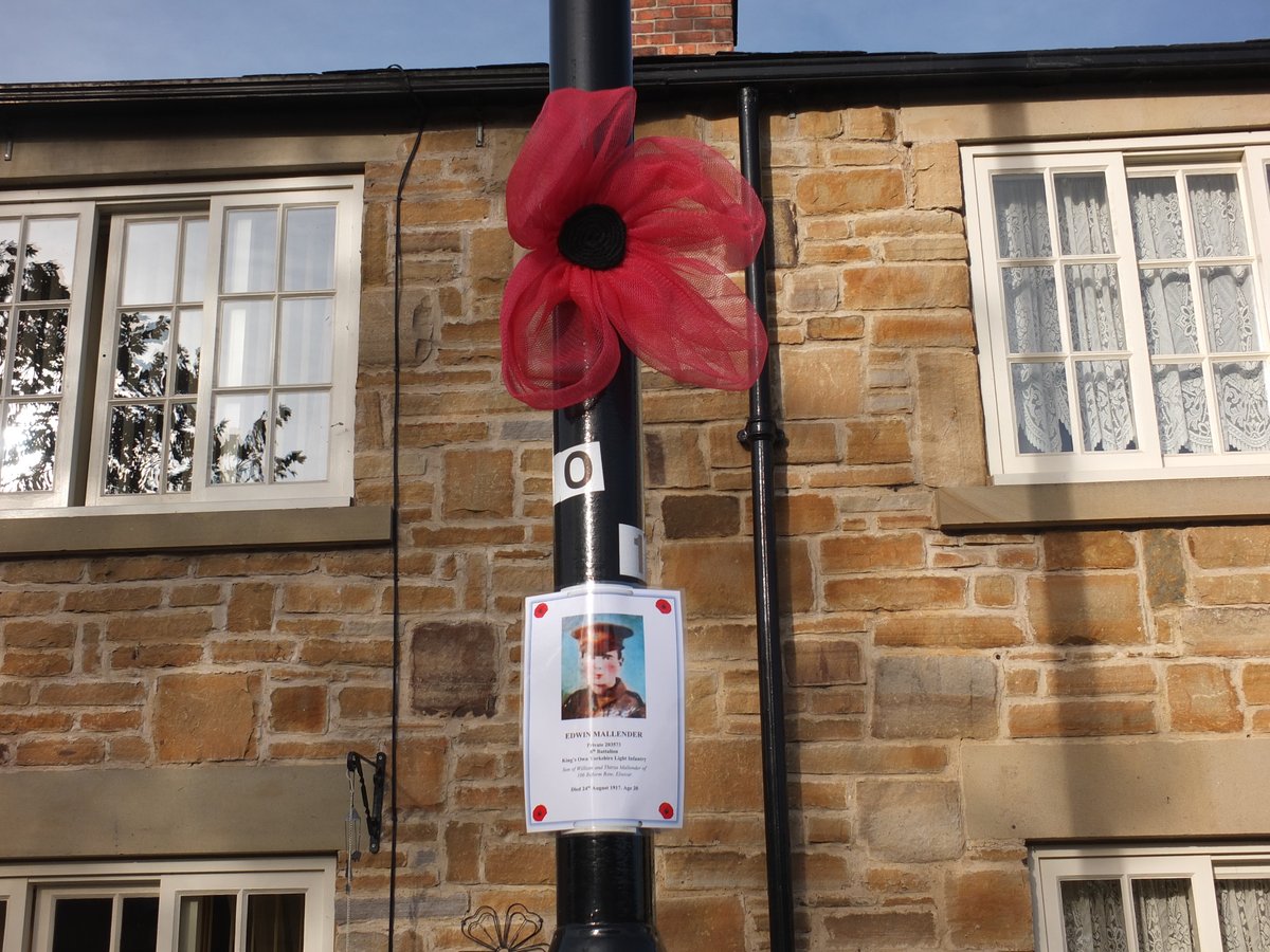 A photo of the Elsecar Poppy Trail from 2018, created by local volunteers supported by @thebuttontin @GreatPlace_WE A poppy for each person from the village who died in WW1 close to where they lived. A beautiful and moving tribute #WeWillRememberThem