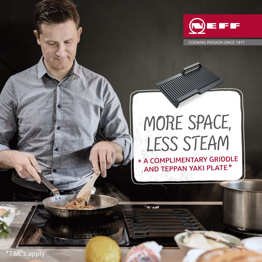Venting hobs mean no bulky overhead extractors and venting at the source of the smell/steam.   It's the future and its here now. 

#inductionhob NEFF Cooking Passion