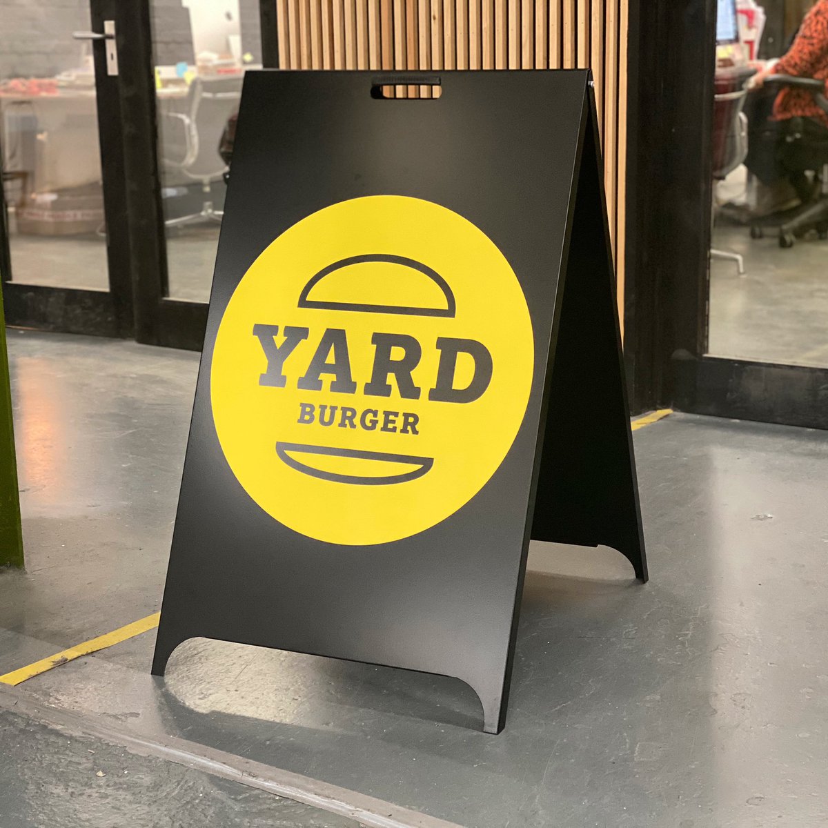 GoodwinDesign's tweet photo. Our most affordable A board and pops a punch at less than £100! Add your own design for fifty pounds. #signswithsoul https://t.co/pp8gosIrZ5 https://t.co/hE57eCXcfE