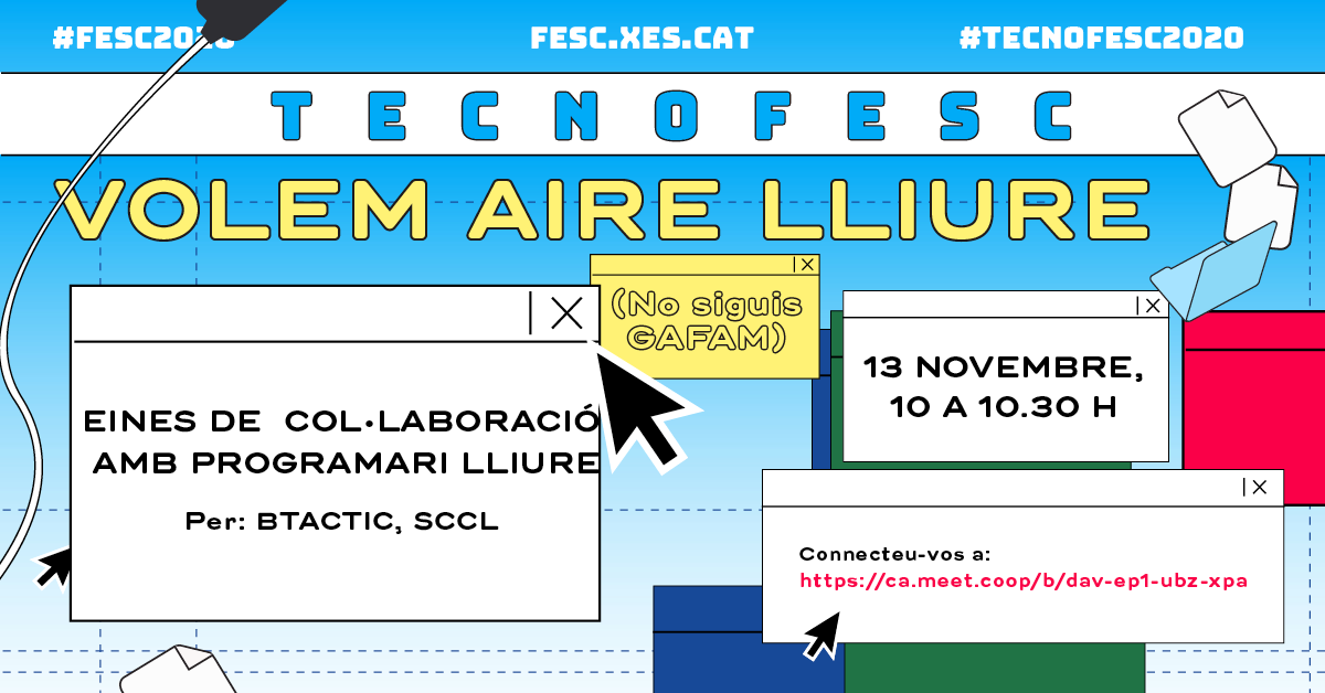 XES_cat's tweet photo. [#FESC2020] 

✅ Xerrada "Eines de col·laboració amb programari lliure"
📅 13/11| 10.00h | online https://t.co/aj1SvB6Q4F
🗣️ @ortegoscar (@btactic i @CatPL_swl) https://t.co/Hn6KWxRNVS