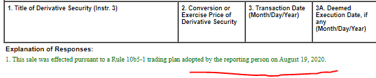 1/7 la réaction naturelle serait de se dire 'quelle ordure' (en tout cas c'est la mienne ). Mais j'ai le regret de vous dire... Que sa vente d'action n'est pas illégale ! Elle était même prévue de longue date, en août 2019 :