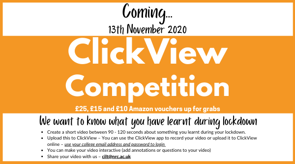 nrcildt's tweet photo. Lockdown has been a challenging time for us all, so we’ve got a challenge you might enjoy! Tell us about something you have learnt during lockdown to be in with a chance of winning a prize.  

#ClickViewComp #LockdownLearning https://t.co/Sna5QW45Cx